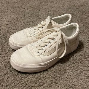 White and Gold Vans
